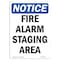 Signmission OSHA Notice, 5" Height, Fire Alarm Staging Area Sign, 5" X 3.5", Portrait OS-NS-D-35-V-12549 - alternate 1